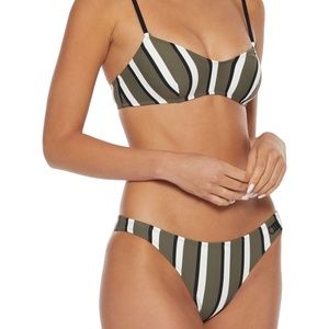 Solid & Striped The Rachel Striped Bikini Set in Olive